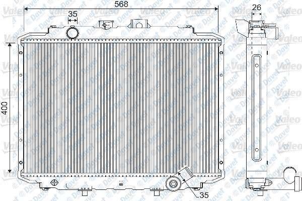VALEO 733102 Su Radyatoru Mitsubishi L300 Box / Bus  2.0 4wd-2.5 D 86-13 Hyundai H100 Box / Bus 2.5 D / 2.4 93-00  ####